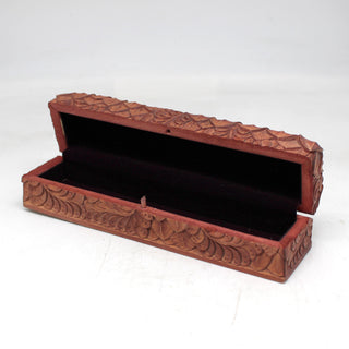 One-of-a-Kind Floral WOODCARVED Jewelry BOX 8x2x2 Handcarved Unique Home Decor Beautiful Gift Rare Find Collectible, Unique Hand Carved Gift