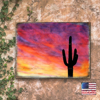 Cactus Art Wooden Wall Art by Nature Wonders - Nature Wildlife Decor - 95241B