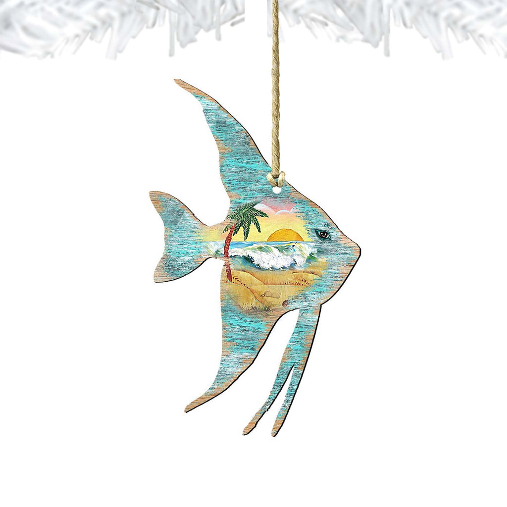 Fish Wooden Ornaments by G. DeBrekht - Coastal Holiday Decor - 8198537