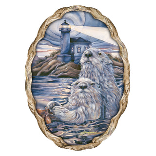 Starlight Otter Lighthouse Wall Hanger by J. Bergsma - Coastal Sea-Life Decor - 8591572W-JB