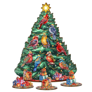 Christmas Birds Christmas Tree Eco Wood Set by G.DeBrekht Christmas Decor - 8091511