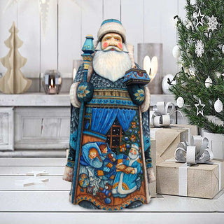 Christmas Eve Late Night Stories One-of-a-Kind Santa Hand-Painted WOODCARVED Masterpiece by G. DeBrekht - Christmas Decor - 215636