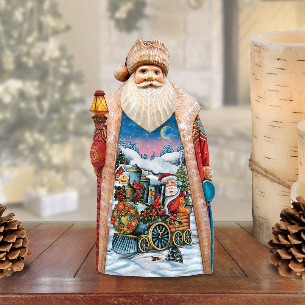 Santa Express Santa Hand-Painted WOODCARVED Masterpiece by G. DeBrekht - Christmas Decor - 2102310