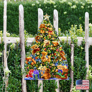 Teddy Bear Tree Holiday Door Decor by D. Gelsinger - Christmas Decor - 8461019H-1101