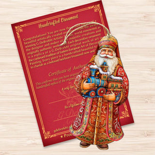 Santa's Miniature Holiday Express Wooden Ornaments by G. Debrekht - Christmas Santa Snowman Decor - 8691417