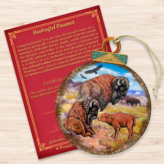 Buffalos Ball Wooden Ornaments by G. DeBrekht - Wildlife Holiday Decor - 8025218