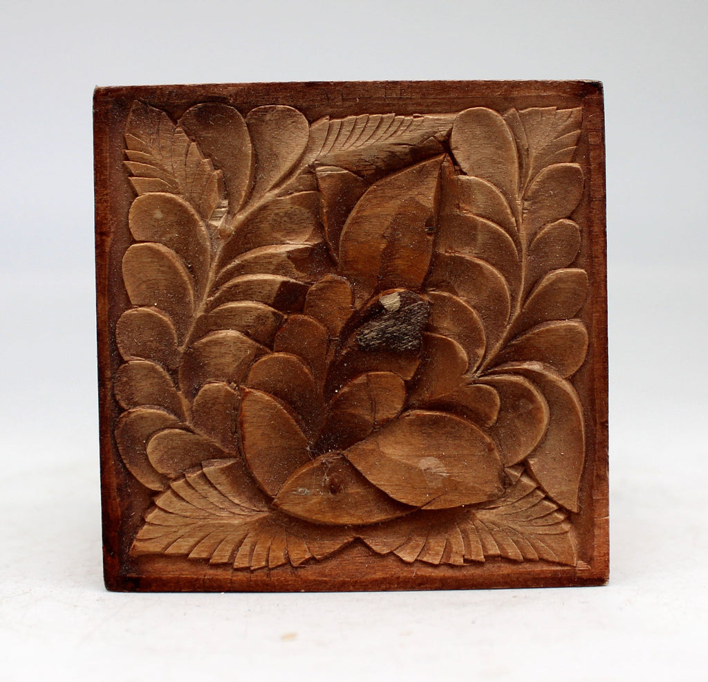 One-of-a-Kind Floral Wood Carved Jewelry Box 2.5