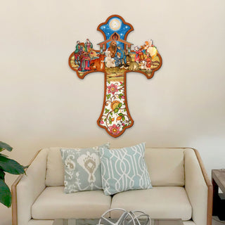 Nativity Cross Outdoor Decor by G. DeBrekht - Nativity Holiday Decor - 8191164F-XLG