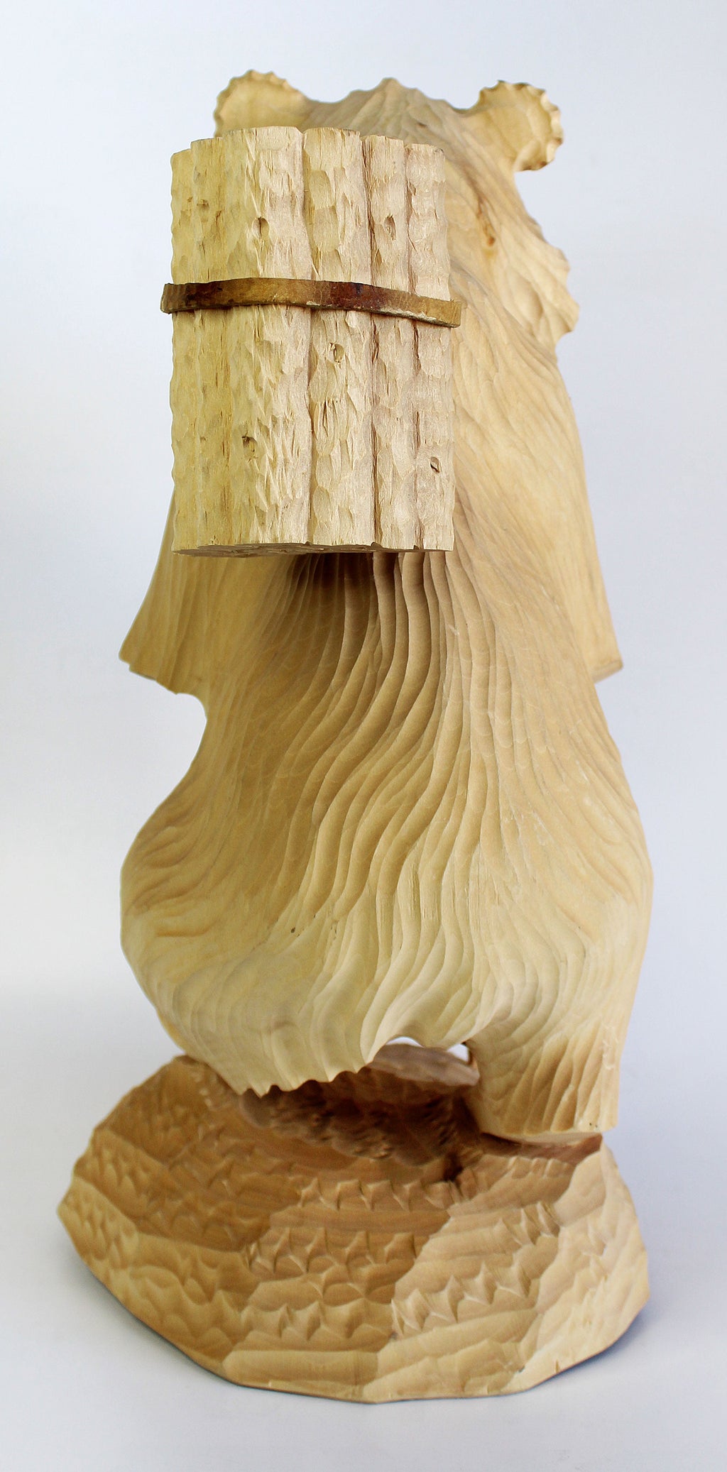 One-of-a-Kind Bear with Woods Wood Carved Figurine 14