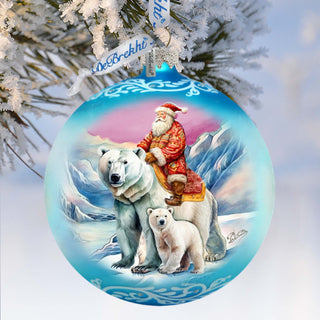 Arctic Adventurer Lg Glass Ornament by G.Debrekht - Christmas Santa Snowman Decor - 73966