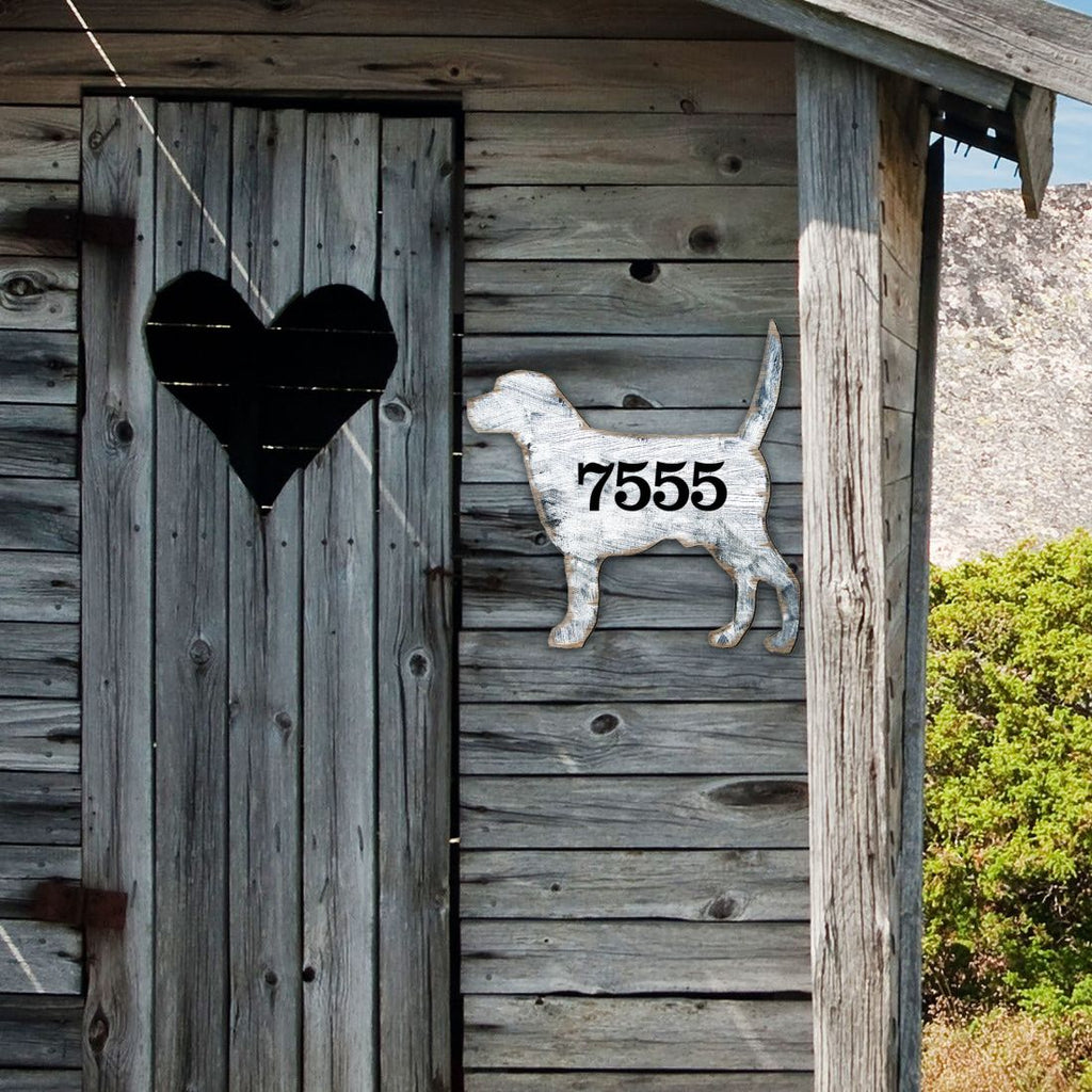 Dog Wooden Custom House Number Sign - Pets Dog and Cats Decor - Handcrafted Wooden Handcrafted Wooden Address Sign - MA98121