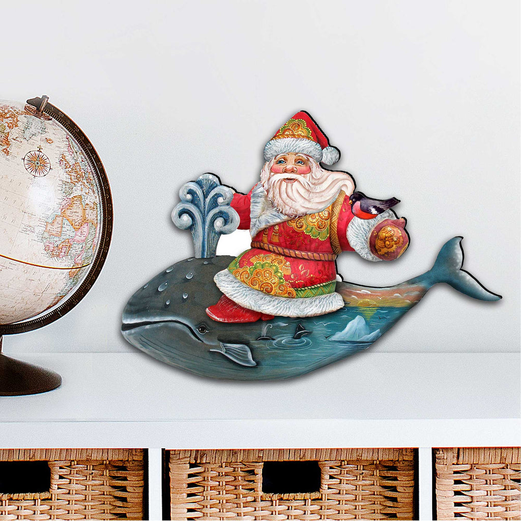 Whale Santa Christmas Door Decor by G. DeBrekht - Christmas Santa Snowman Decor - 8117827H
