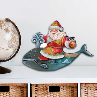 Whale Santa Christmas Door Decor by G. DeBrekht - Christmas Santa Snowman Decor - 8117827H