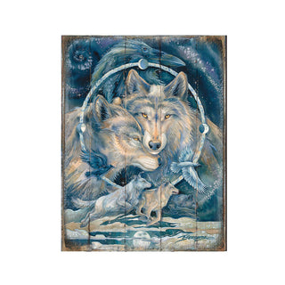 In Spirit I Am Free Wolves & Ravens Wooden Wall Art by J. Bergsma - Nature Wildlife Decor - 8592723BP-JB