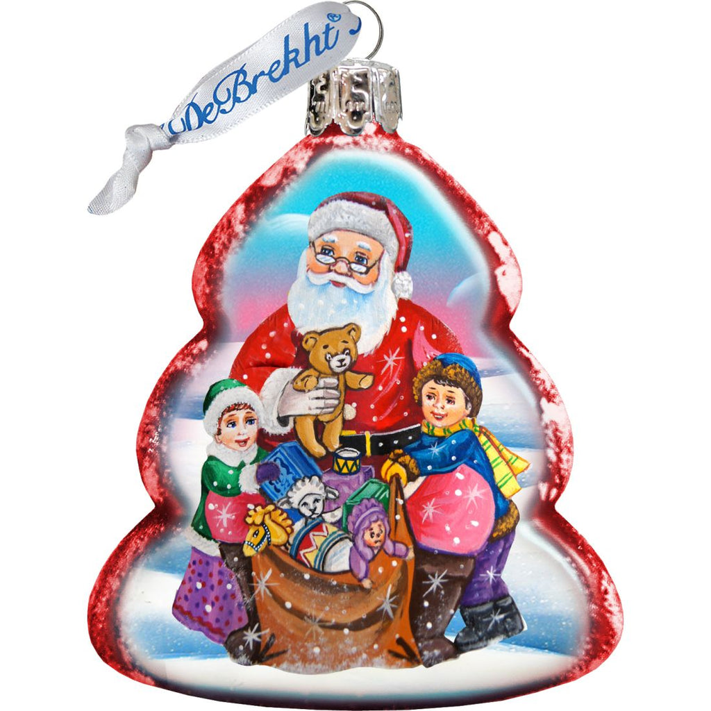 Christmas Santa Mercury Glass Ornaments Set of 3 by G. DeBrekht - Christmas Santa Snowman Decor - 770106S3