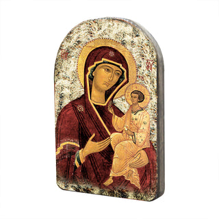 Virgin Mary Wooden Gold Plated Religious Christian Sacred Icon - Inspirational Icon Decor - 86063