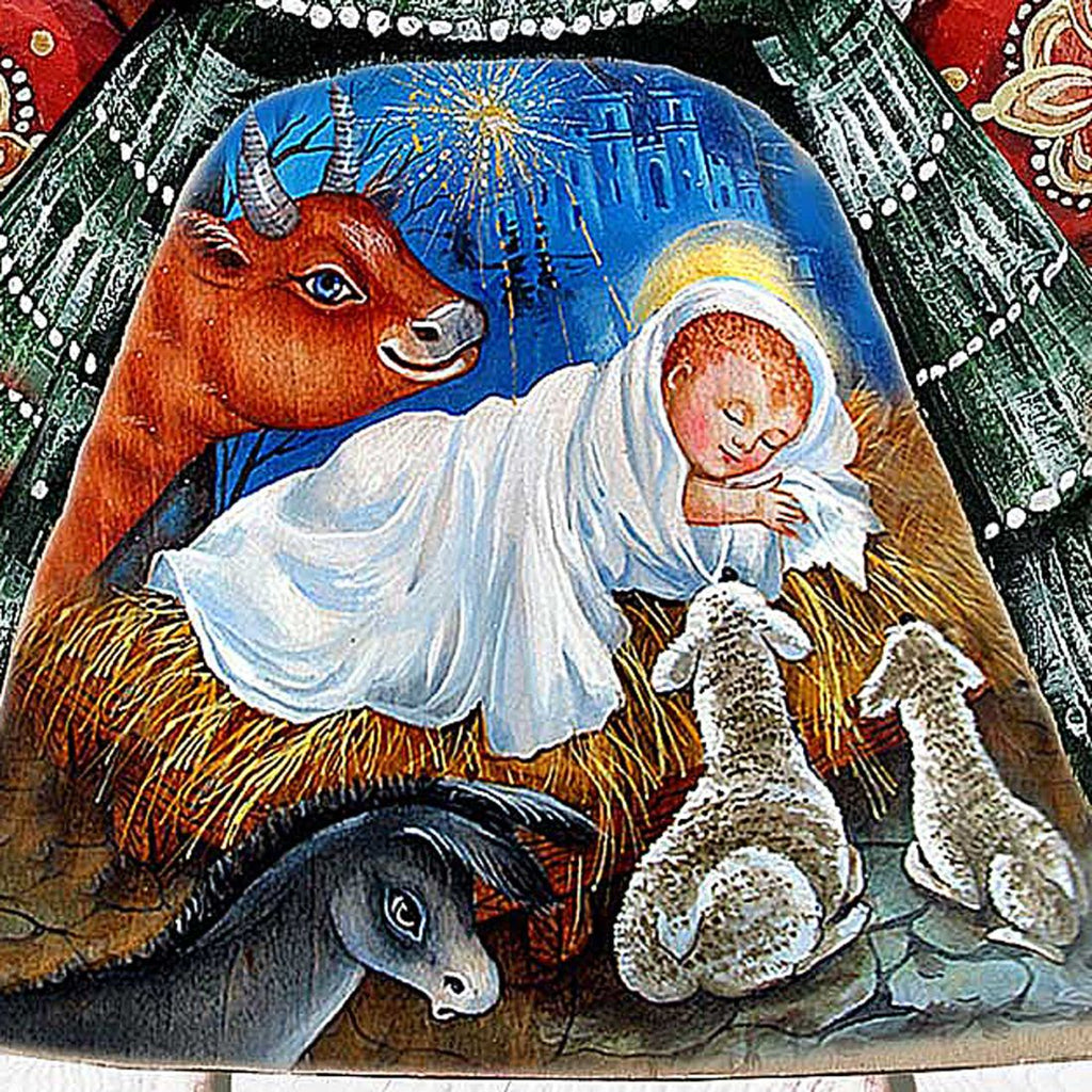 The Savior Dreams Santa Hand-Painted WOODCARVED Masterpiece by G. DeBrekht - Nativity Holiday Decor - 8208011