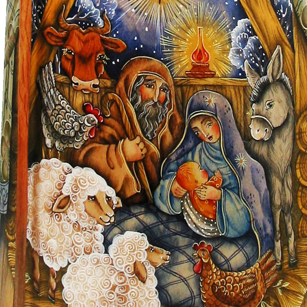 Nativity Santa Hand-Painted WOODCARVED Masterpiece by G. DeBrekht - Nativity Holiday Decor - 215624 *** PRE-ORDER - Handmade Just for You! ***