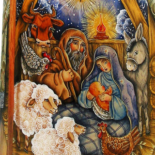 Nativity Santa Hand-Painted WOODCARVED Masterpiece by G. DeBrekht - Nativity Holiday Decor - 215624 *** PRE-ORDER - Handmade Just for You! ***