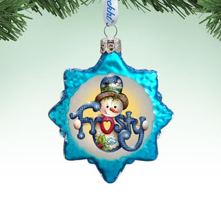 Frosty Mercury Glass Ornament by Jamie Mills-Price - Christmas Santa Snowman Decor - 778202-7505
