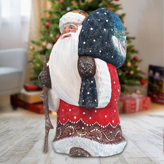 Merry Yuletide Wanderer Hand-Painted WOODCARVED Masterpiece by G. DeBrekht - Christmas Decor - 821061 *** PRE-ORDER - Handmade Just for You! ***