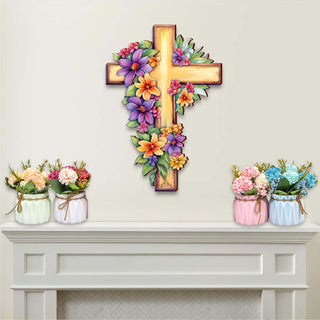 Garden Serenity Cross Holiday Door Decor by G. Debrekht - Easter Spring Decor - 8688168H