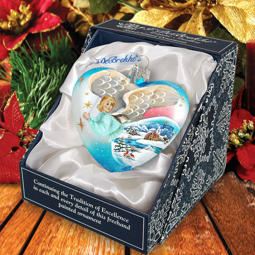 a christmas ornament in a box on a table