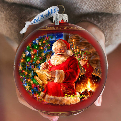 Wish List Santa Lg Glass Ornament in Red by Gelsinger - Christmas Decor - 73925R-DG