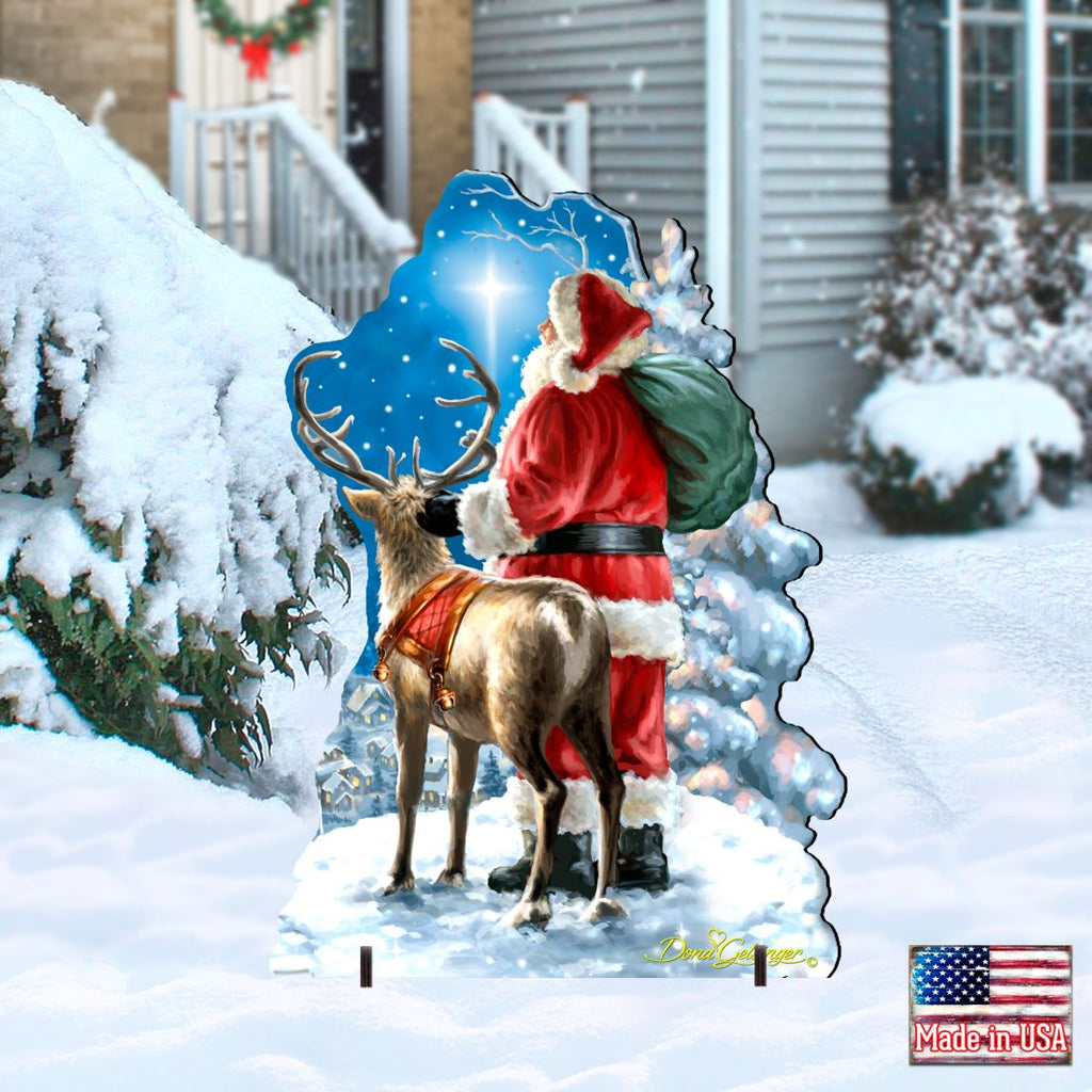 Starry Night Santa Christmas Outdoor Decor by D. Gelsinger - Christmas Santa Snowman Decor - 8461020F-1713