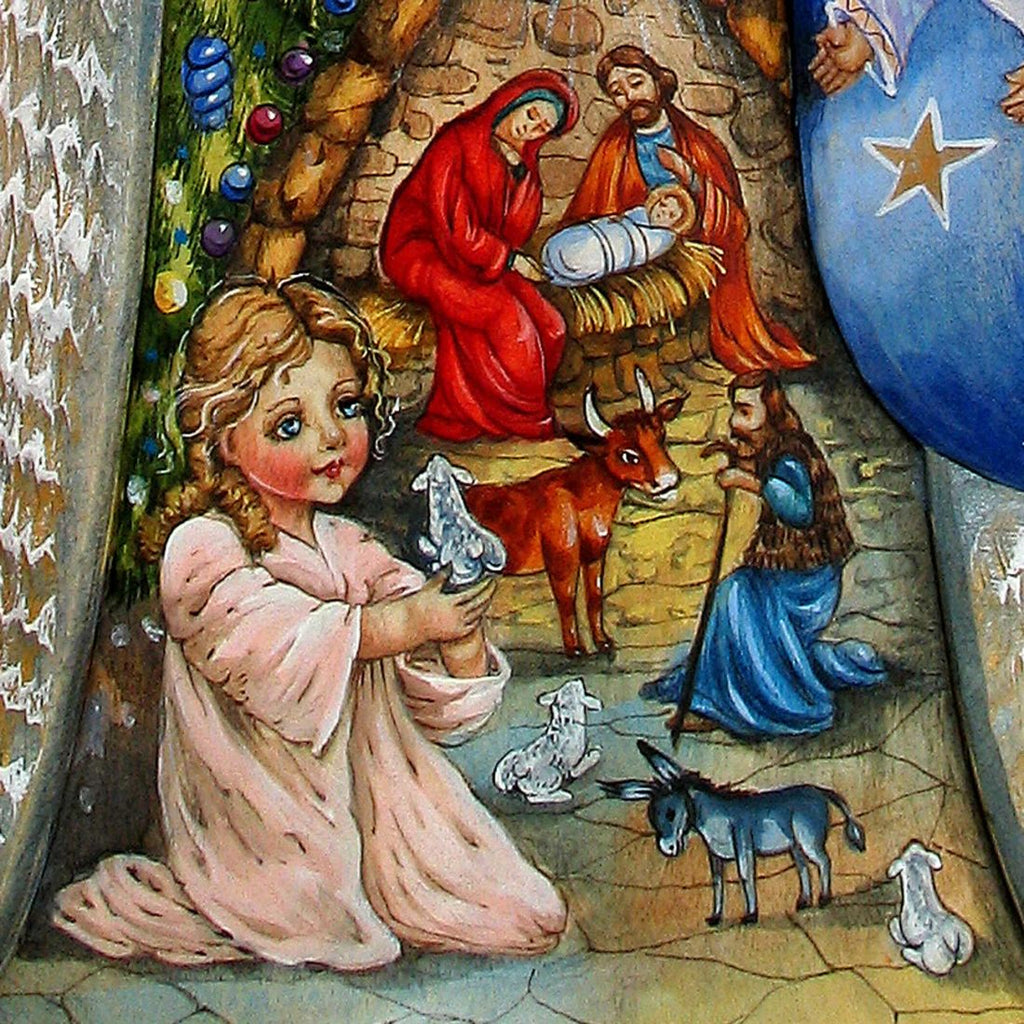 A Childs Memory Santa Hand-Painted WOODCARVED Masterpiece by G. Debrekht - Nativity Holiday Decor - 243021 - SPECIAL ORDER *** PRE-ORDER - Handmade Just for You! ***