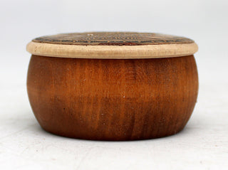 G.DeBrekht Wood Carved Birch Bark inlay Jewelry and Pills Box 2