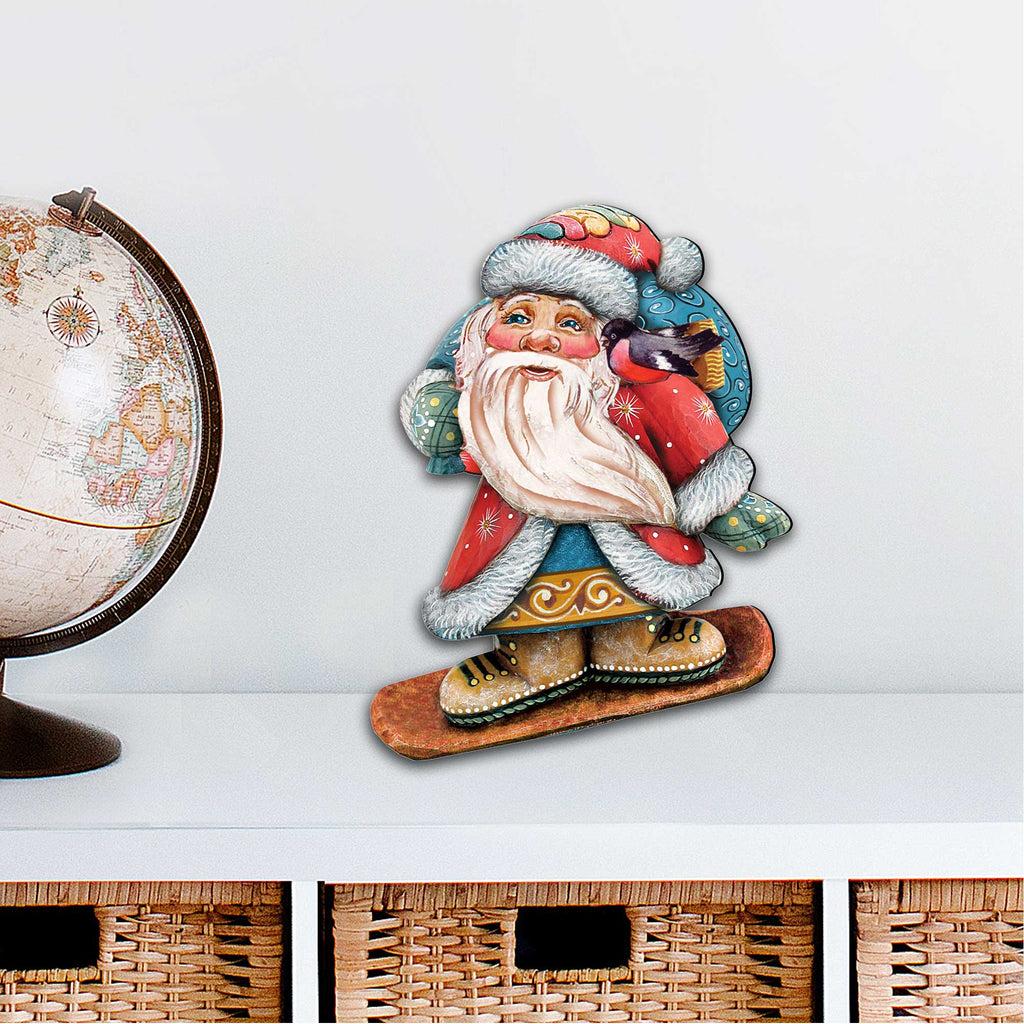 Snowboarding Santa Christmas Door Decor by G. DeBrekht - Christmas Santa Snowman Decor - 8119171H