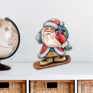 Snowboarding Santa Christmas Door Decor by G. DeBrekht - Christmas Santa Snowman Decor - 8119171H