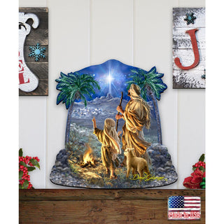 Shepherds Keeping Watching Nativity Door Decor by D. Gelsinger - Nativity Holiday Decor - 8161025H-1838