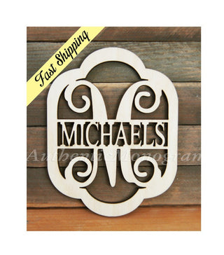 Personalized Family Sign Family Name Wooden Unpainted - Home Decor - Wedding Decor - Wedding Gift - Personalized Gift - Housewarming Gift