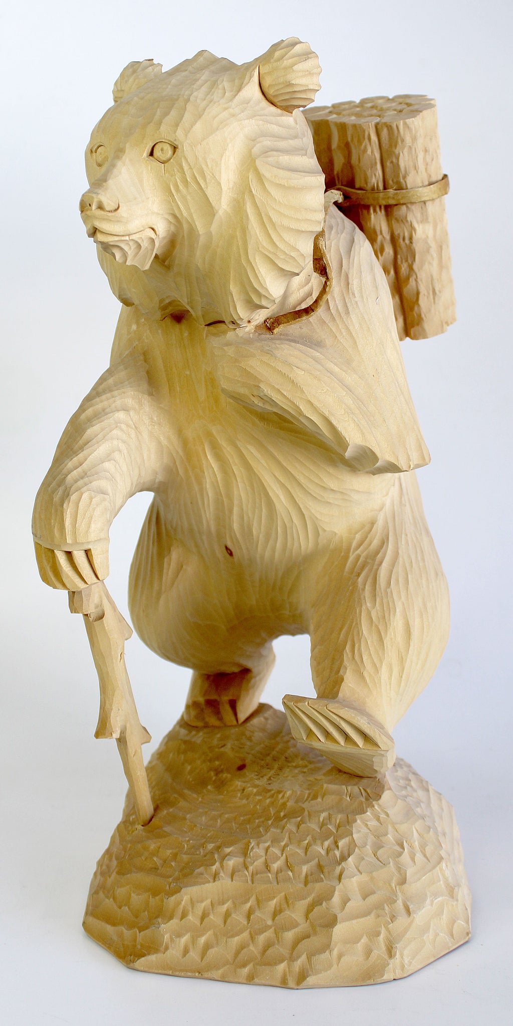 One-of-a-Kind Bear with Woods Wood Carved Figurine 14