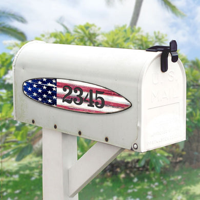 American Flag Wooden Personalized House Number Sign - American Patriotic Decor - Address Sign - MA985222