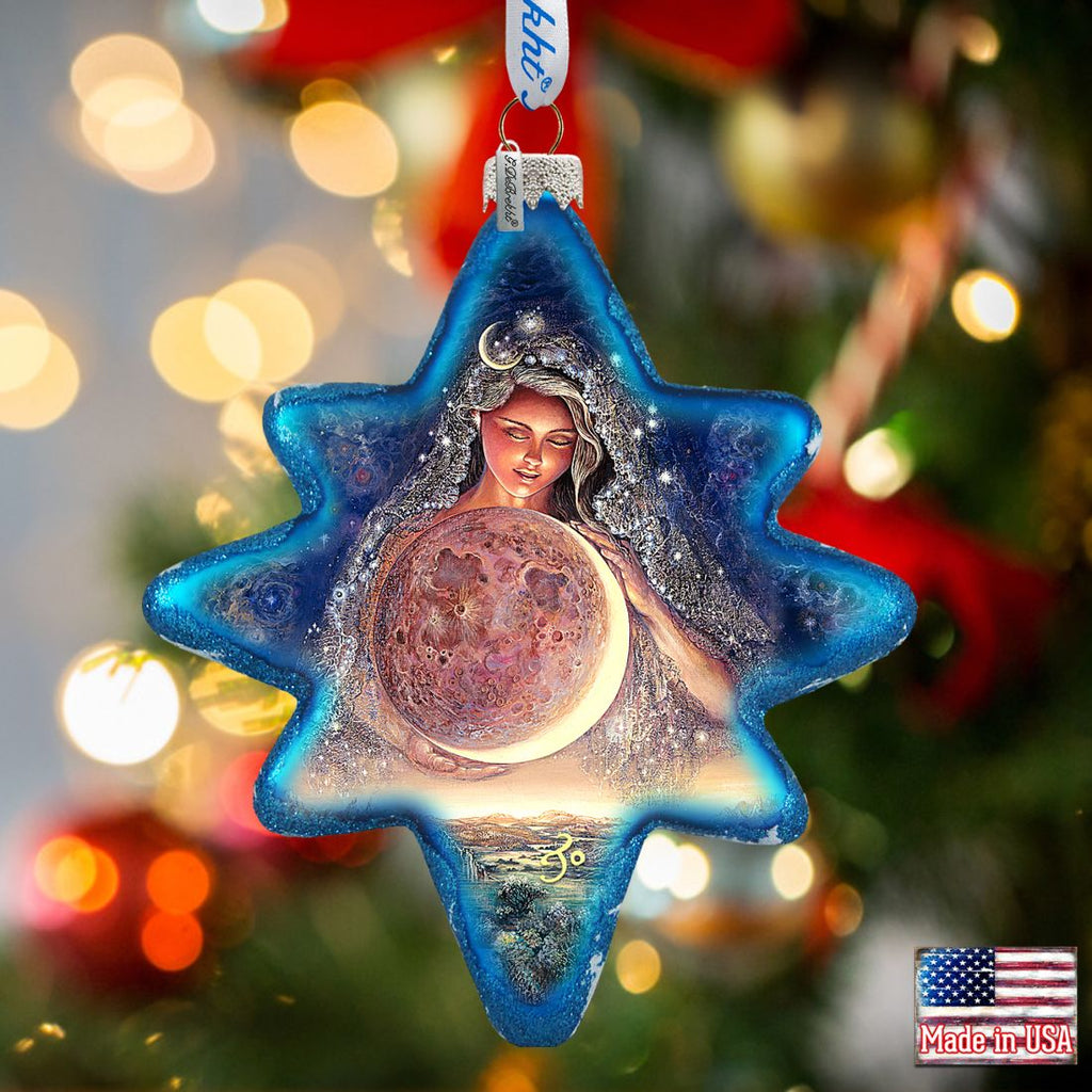 Moon Goddess Glass Ornament by Josephine Wall - Christmas Decor - 755-406-JW