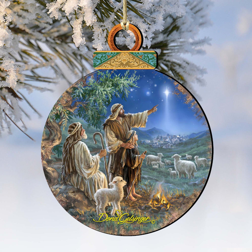Shepherds afield Wooden Ornaments by Gelsinger - Nativity Holiday Decor - 8021121-1557