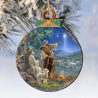 Shepherds afield Wooden Ornaments by Gelsinger - Nativity Holiday Decor - 8021121-1557