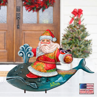 Whale Tail Christmas Outdoor Decor by G. DeBrekht - Christmas Santa Snowman Decor - 8117827F