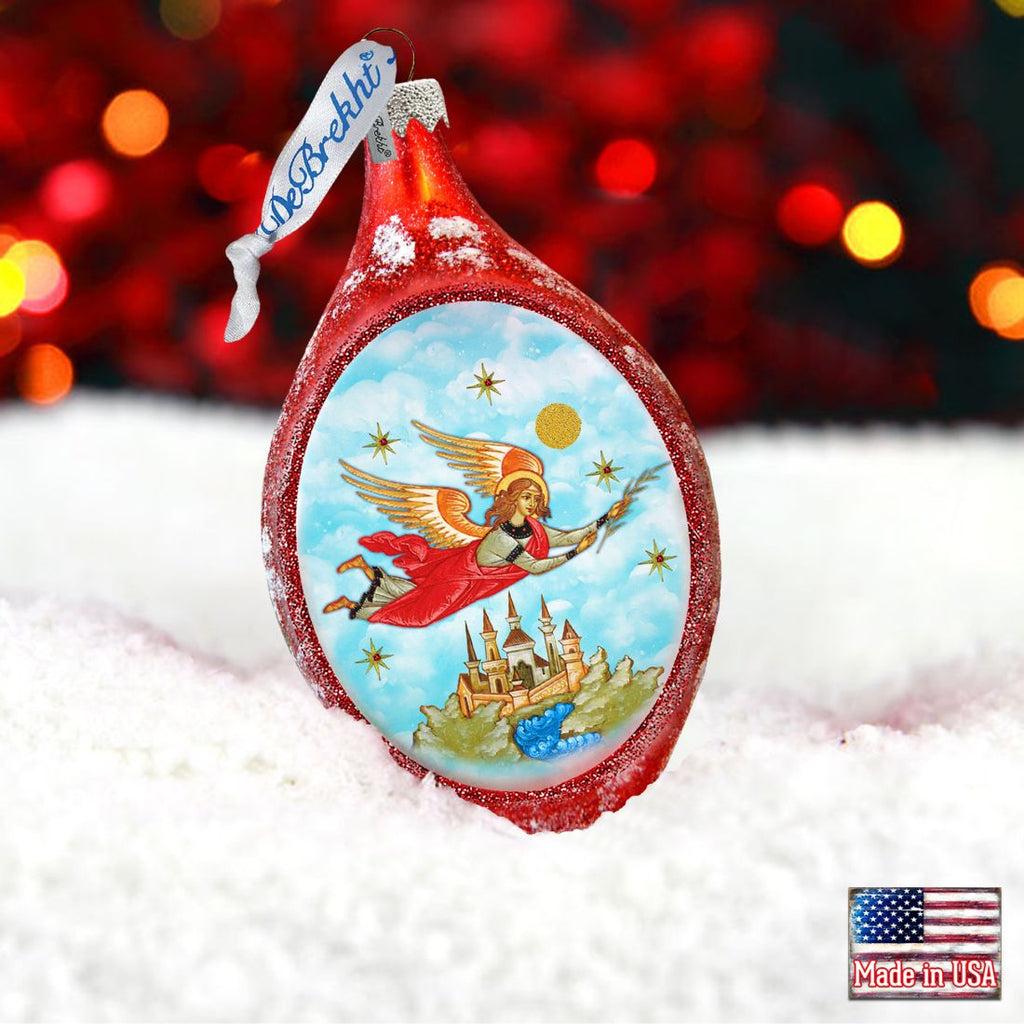 Watching Over You Drop Glass Ornament by G. DeBrekht - Nativity Holiday Decor - 757-211
