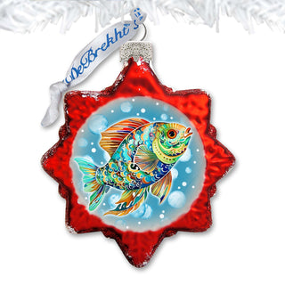 Coastal Decorations - Colorful Fish Keepsake Glass Ornaments by G. Debrekht - Christmas Decor - 777409