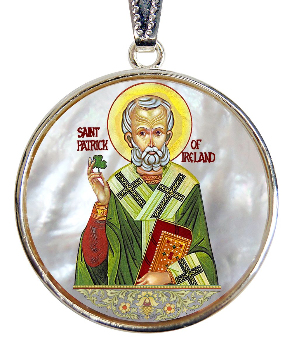 Pearl Saint Patrick Silver Plated Mother of Pearl Necklace Jewelry - 43060