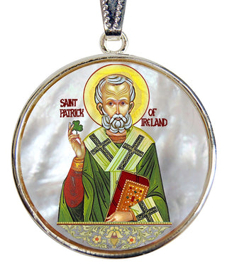 Pearl Saint Patrick Silver Plated Mother of Pearl Necklace Jewelry - 43060