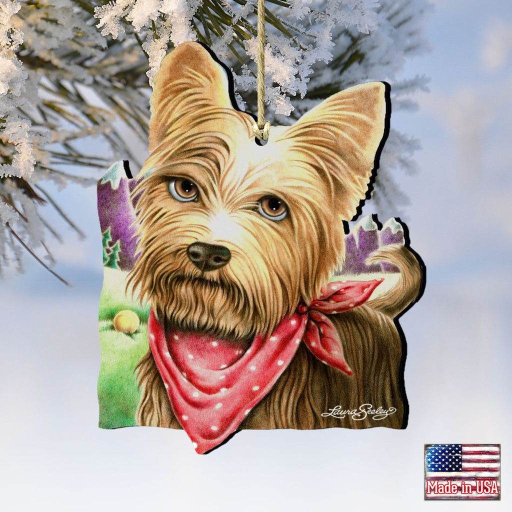 Charming Dog and Cat Wooden Ornaments for Pets - A Refreshing Drink by Laura Seeley - Product Code 8511020-LS