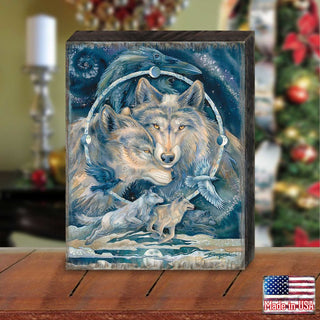 In Spirit I Am Free Wolves Ravens Wooden Wall Art by J. Bergsma - Nature Wildlife Decor - 85922723B-JB