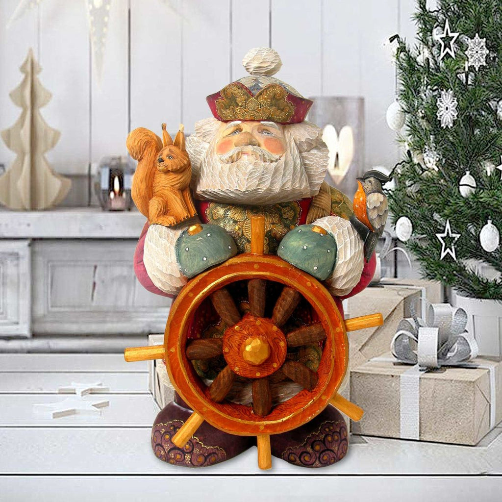 River Captain Santa Hand-Painted WOODCARVED Masterpiece by G. DeBrekht - Christmas Decor - 216200 *** PRE-ORDER - Handmade Just for You! ***