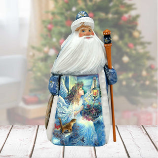 Santa Light the Way Hand-Painted WOODCARVED Masterpiece by Strelkina at G. DeBrekht - Nativity Holiday Decor - 821601