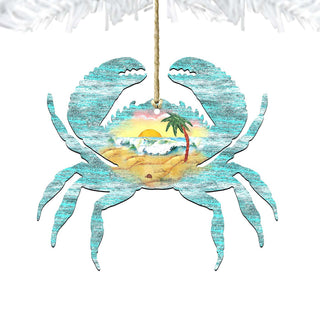 Crab Wooden Ornaments by G. DeBrekht - Coastal Holiday Decor - 8198511